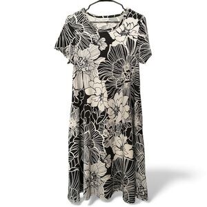 LULAROE Black and White Floral Dress Size Small